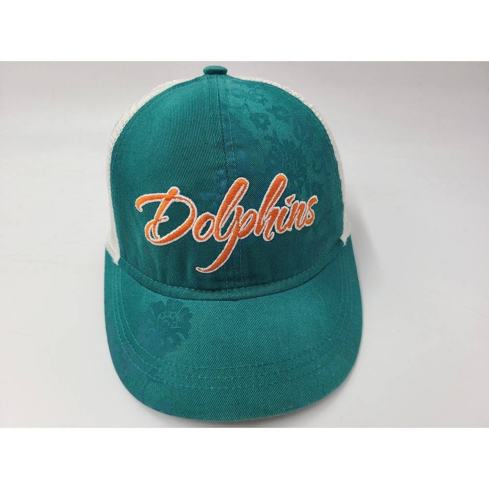 Women Miami Dolphins Floral Reebok Mesh Trucker Snapback Hat Cap NFL‎ Aqua White